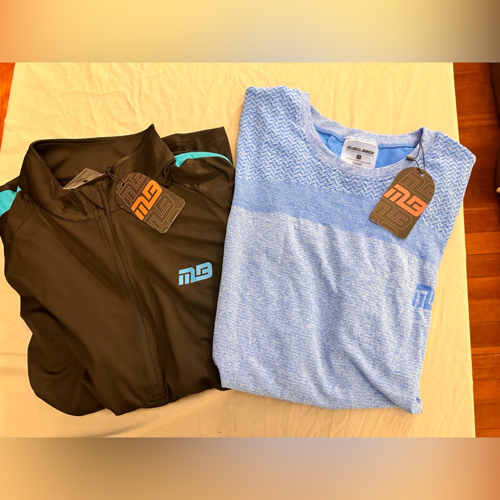 2 for 20 Muscle Box brand gym shirts